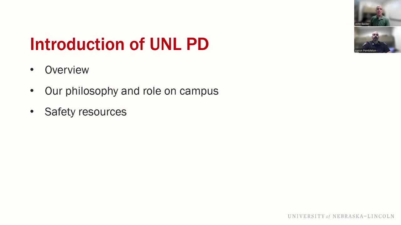 University Police and Student Safety NSE Presentation