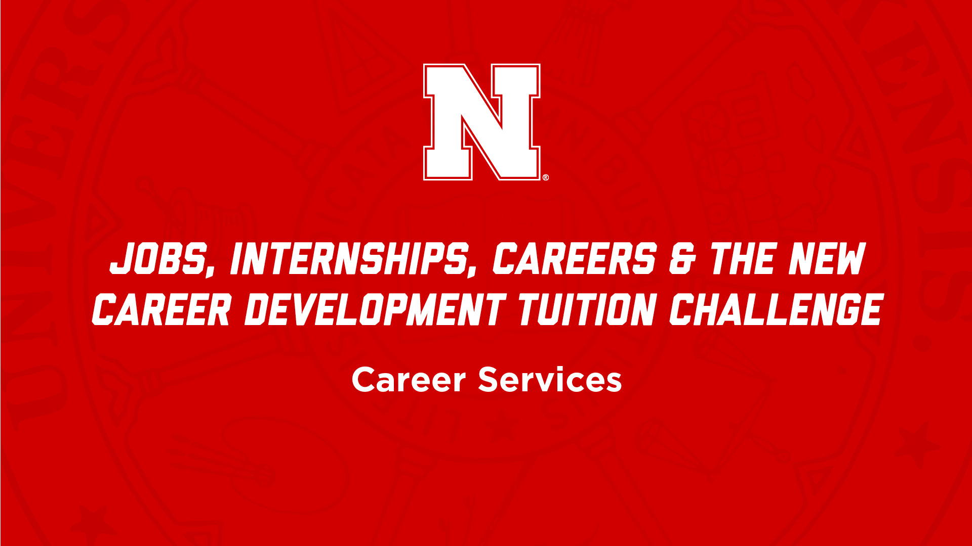 Jobs, Internships, Careers, and the new Career Development Tuition Challenge NSE Presentation