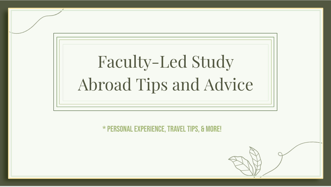 Faculty-Led Study Abroad Tips and Advice