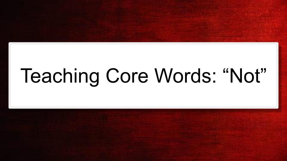 Communication Across the Day for Complex Learners using AAC  -  Micro Lesson: Teaching Core Words: "Not"