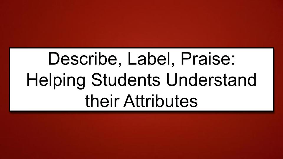 Module: Unlocking Potential:  Facilitating the Transition Process for Students with Autism - Micro Lesson: Describe, Label, Praise: Helping Students Understand their Attributes (4 minutes)
