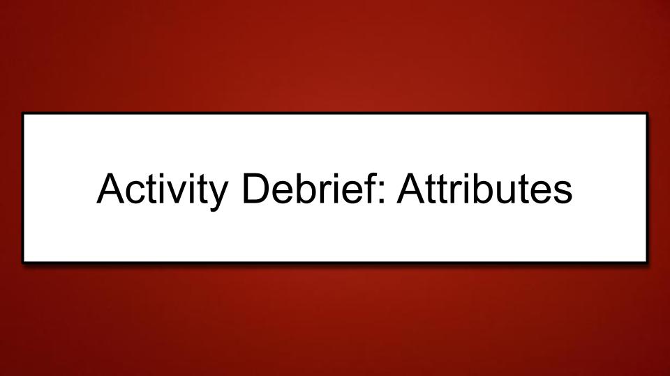 Module: Unlocking Potential:  Facilitating the Transition Process for Students with Autism - Activity Debrief: Attributes (7 minutes)