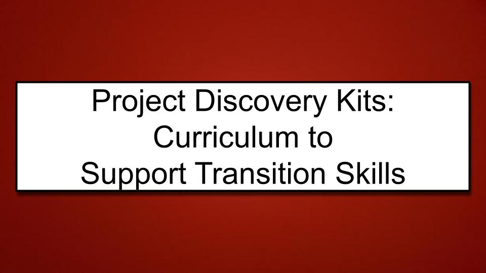 Module: Unlocking Potential:  Facilitating the Transition Process for Students with Autism - Micro Lesson: Project Discovery Kits: Curriculum to Support Transition Skills (6 minutes)