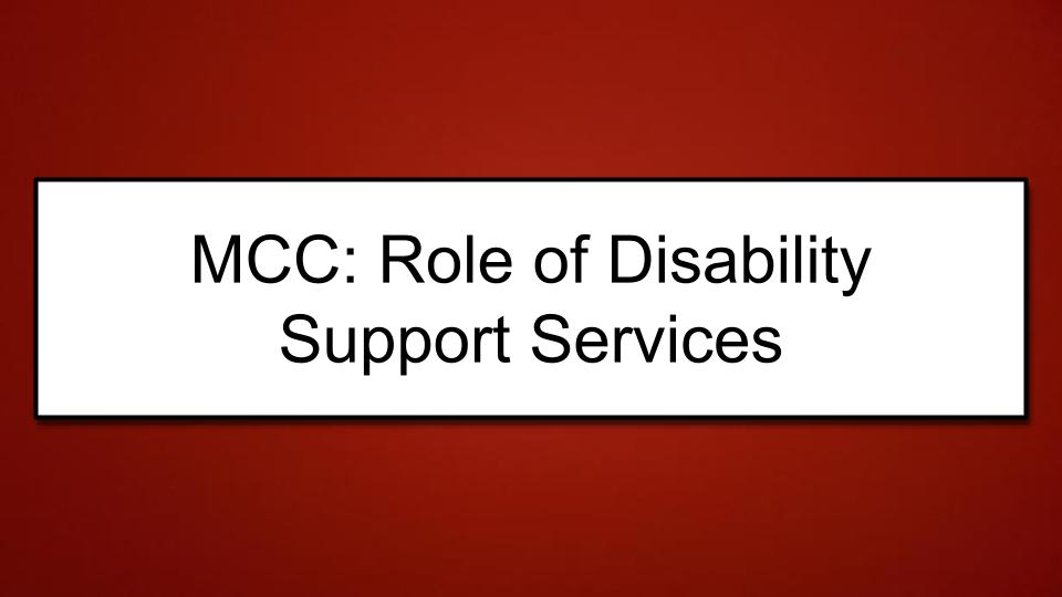 Module: Unlocking Potential:  Facilitating the Transition Process for Students with Autism - Micro Lesson: MCC: Role of Disability Support Services (6 minutes)