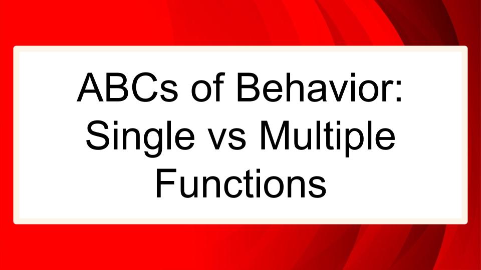 Module: Sensory, Emotional and Behavioral Regulation for Middle and High School Students - Micro Lesson: ABCs of Behavior: Single vs Multiple Functions (5 min)