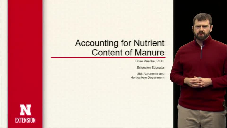Accounting for Nutrient  Content of Manure