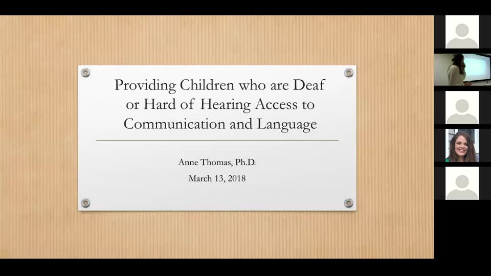 Providing Children who are DHH Access to Language