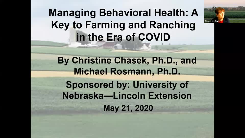 Webinar: Managing Behavioral Health: A Key to Farming and Ranching in the Era of COVID (May 21, 2020)