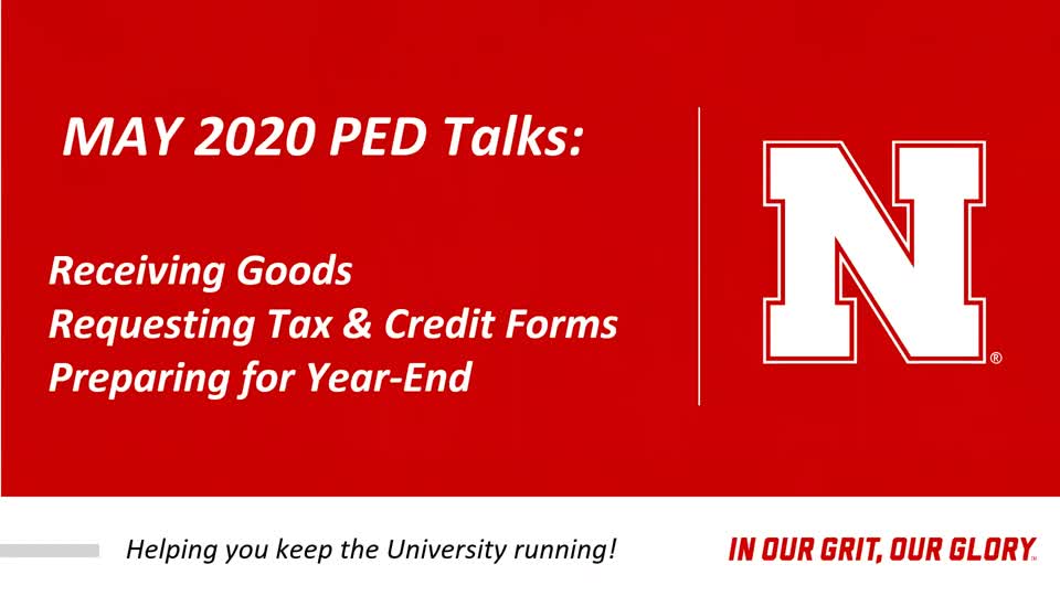 PED Talks May 2020