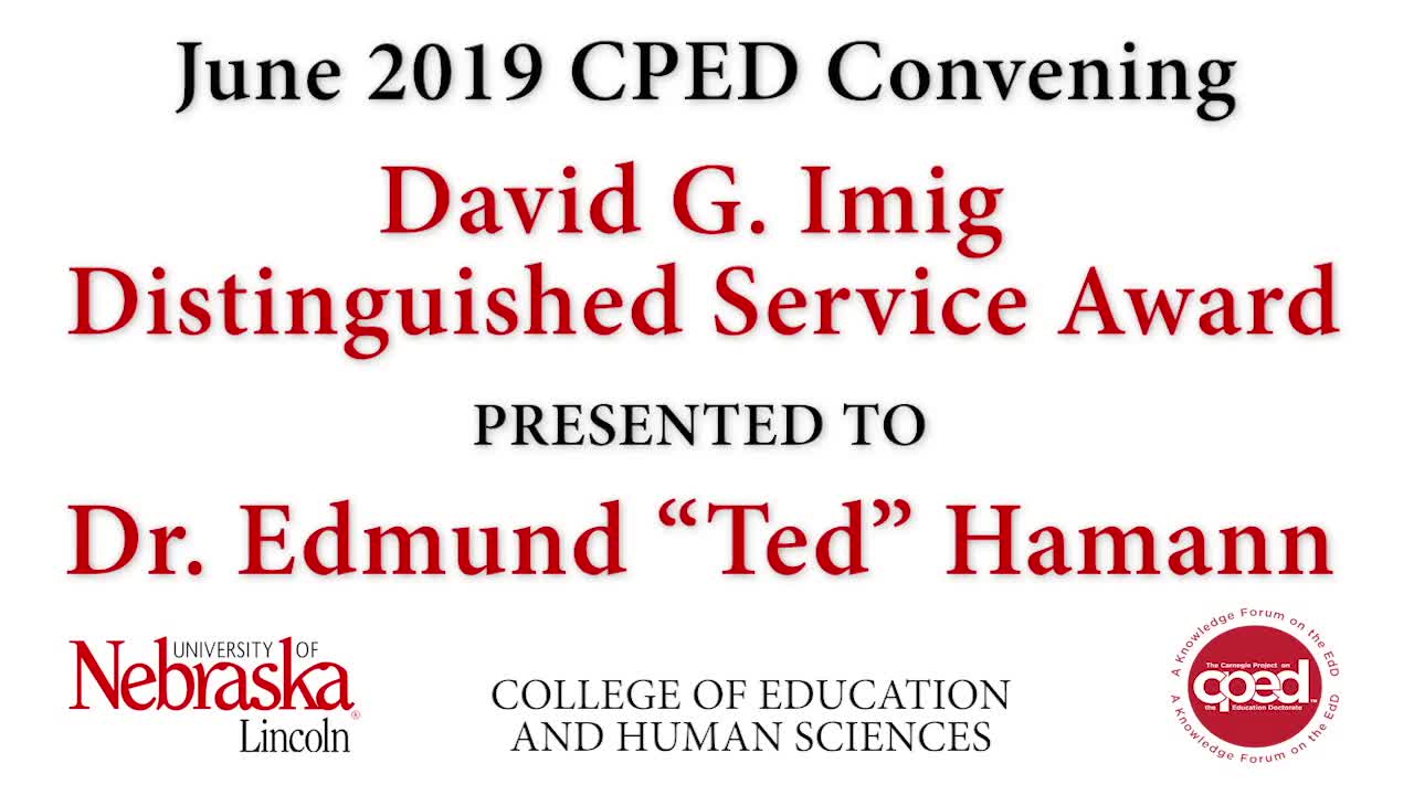 CPED Convening David G. Imig Distinguished Service Award