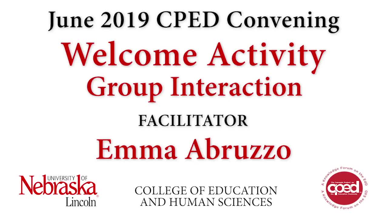 CPED Convening Welcome Activity
