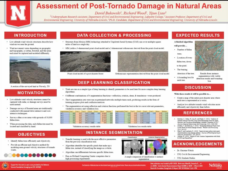 Assessment of Post-Tornado Damage in Natural Areas