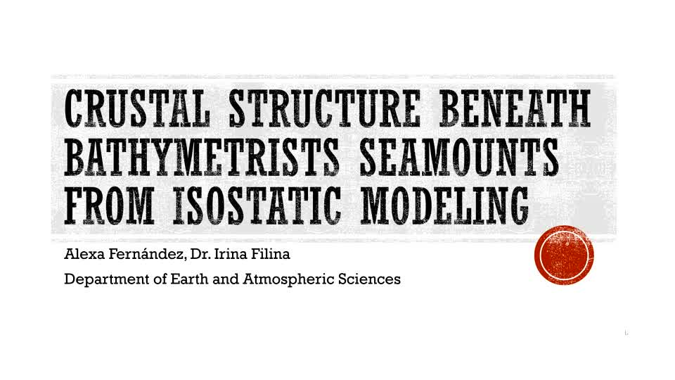 Crustal Structure Beneath Bathymetrists Seamounts From Isostatic Modeling