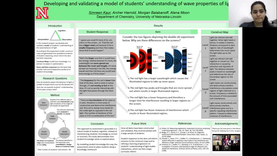 Developing and validating a model of students’ understanding of wave properties of light