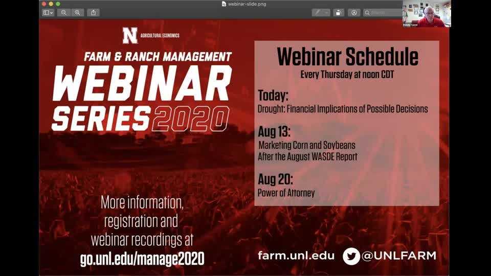 Webinar: Drought — Financial Implications of Possible Decisions (Aug. 6, 2020)