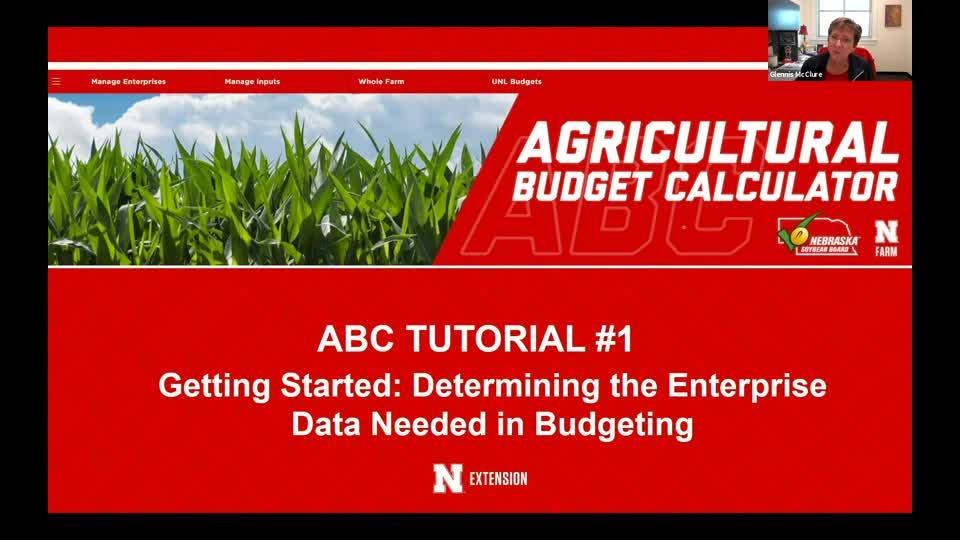 Ag Budget Calculator Tutorial 1: Determining the Enterprise Data Needed in Budgeting