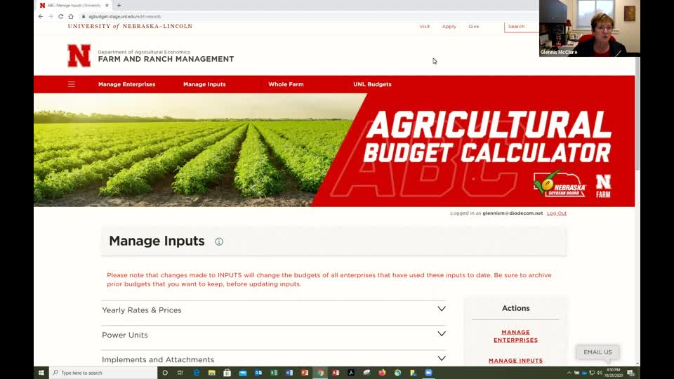 Ag Budget Calculator Tutorial 3: Managing Inputs for Annual Budgets