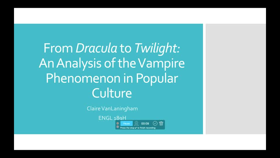 From Dracula to Twilight: An Analysis of the Vampire Phenomenon in Popular Culture
