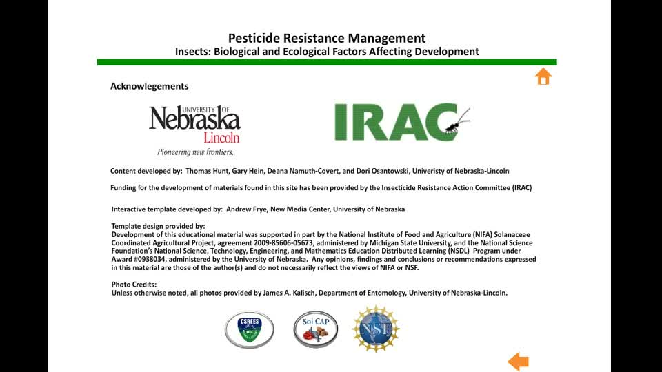 Pesticide Resistance Management - Insects: Biological and Ecological Factors Affecting Development