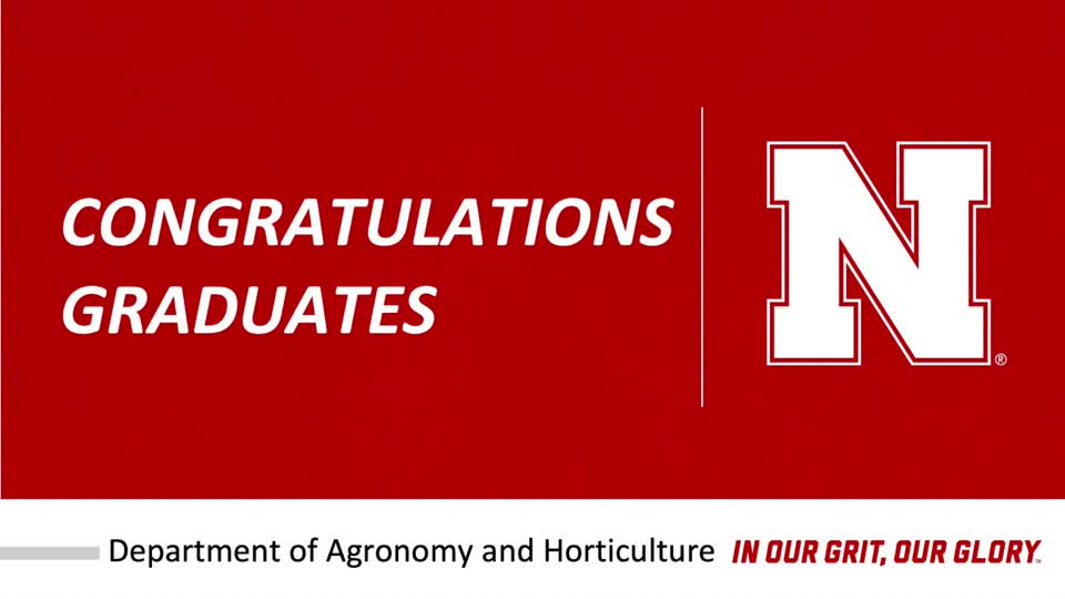 Agronomy and Horticulture Graduation Celebration is December 19, 2020