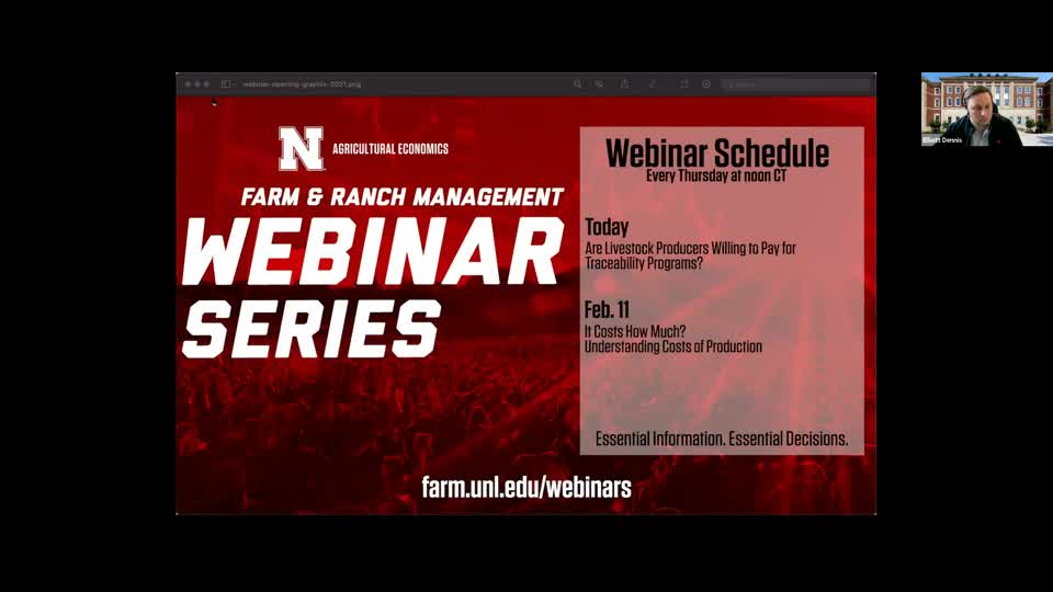 Are Livestock Producers Willing to Pay for Traceability Programs? (Feb. 4, 2021 Webinar)