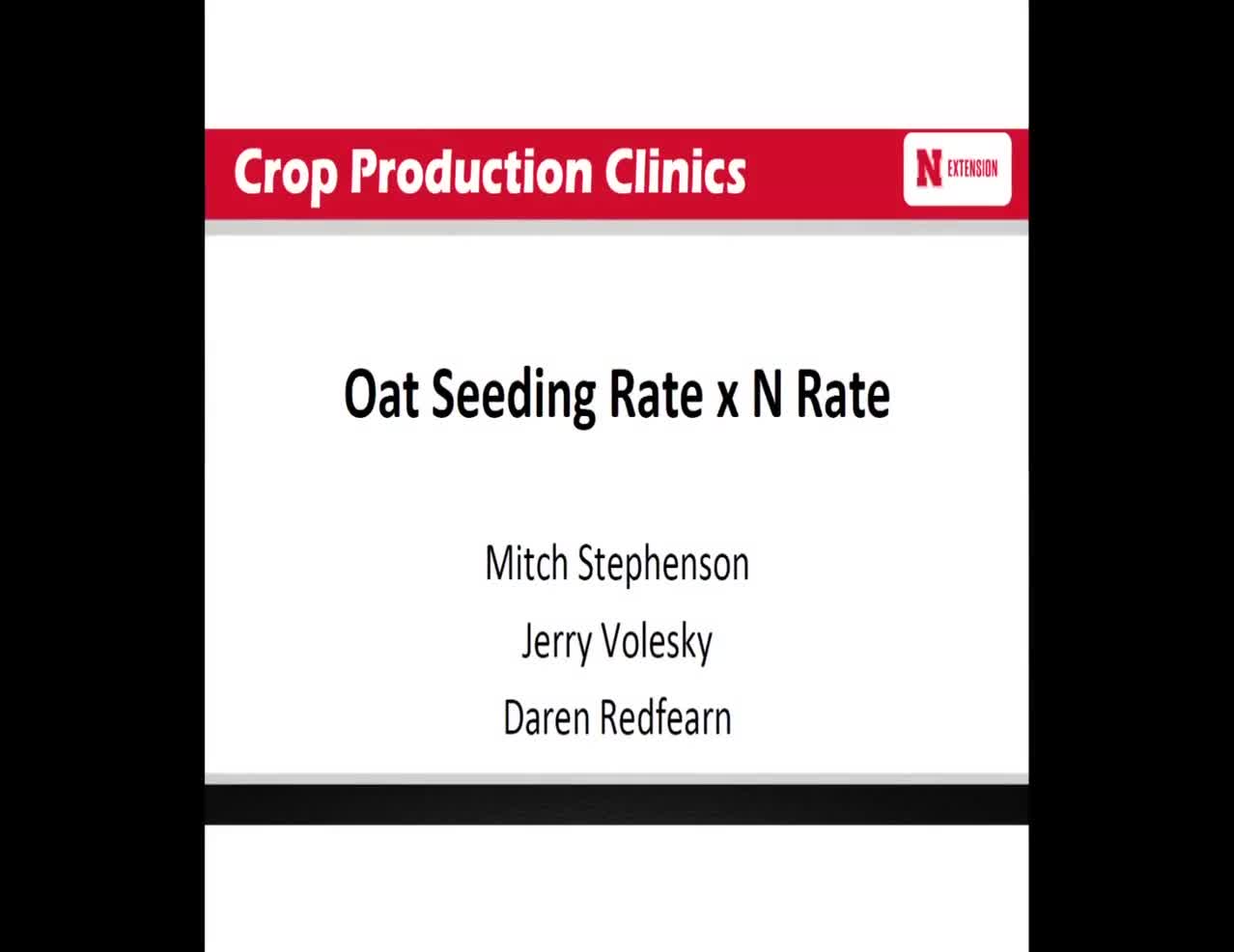 Oat Seeding Rate x N Fertility