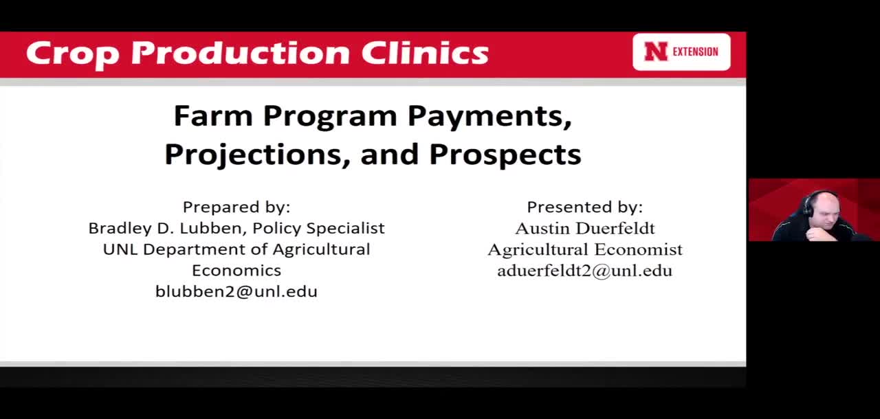Farm Program Payments, Projections, and Prospects; Cropland Cash Rental Rates and Custom Operations in Nebraska for 2021; Farm Management Decision Aids and Resources