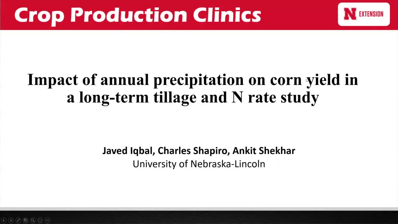 Impacts of annual precipitation on corn yield in a long-term tillage and N rate study