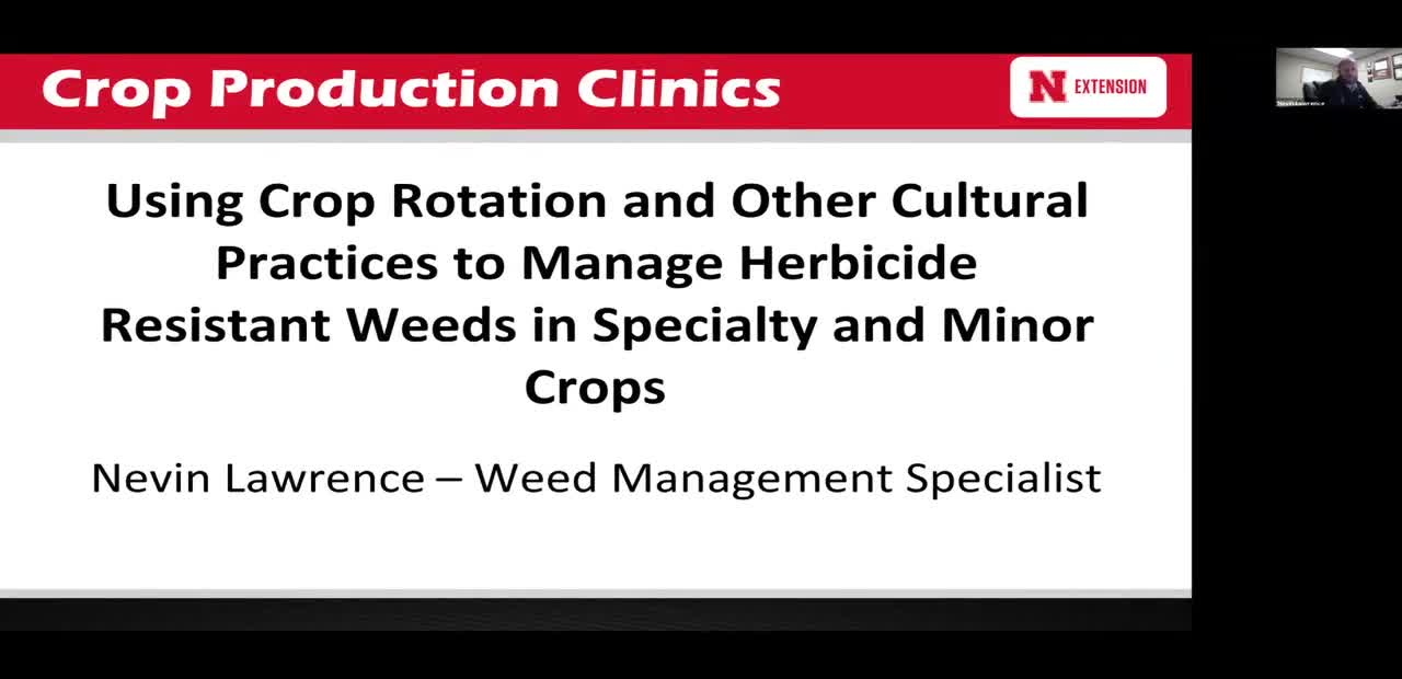 Using Crop Rotation and Other Cultural Practices to Manage Herbicide Resistant Weeds in Specialty and Minor Crops