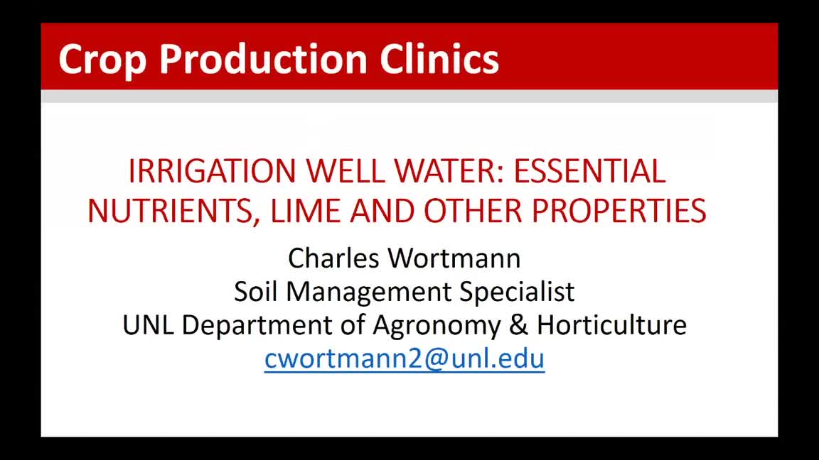 Irrigation Well Water: Essential Nutrients, Lime and Other Properties