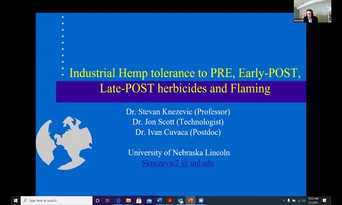 Industrial Hemp Tolerance to 3 Early-Post and Late-Post Herbicides