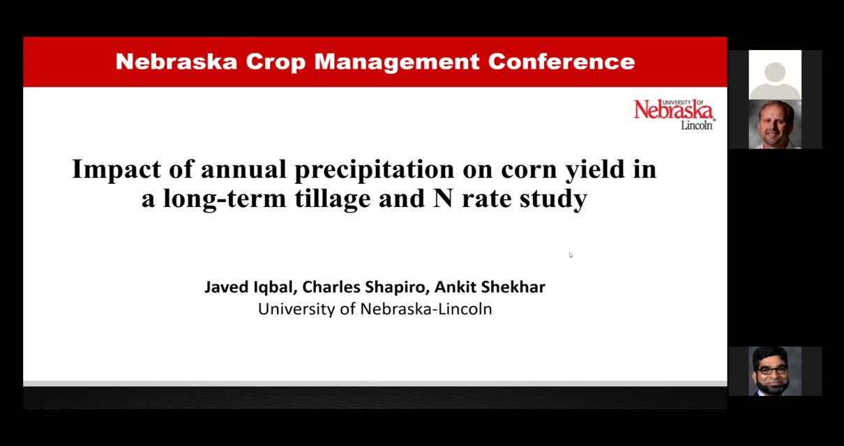 Impacts of annual precipitation on corn yield in a long-term tillage and N rate study