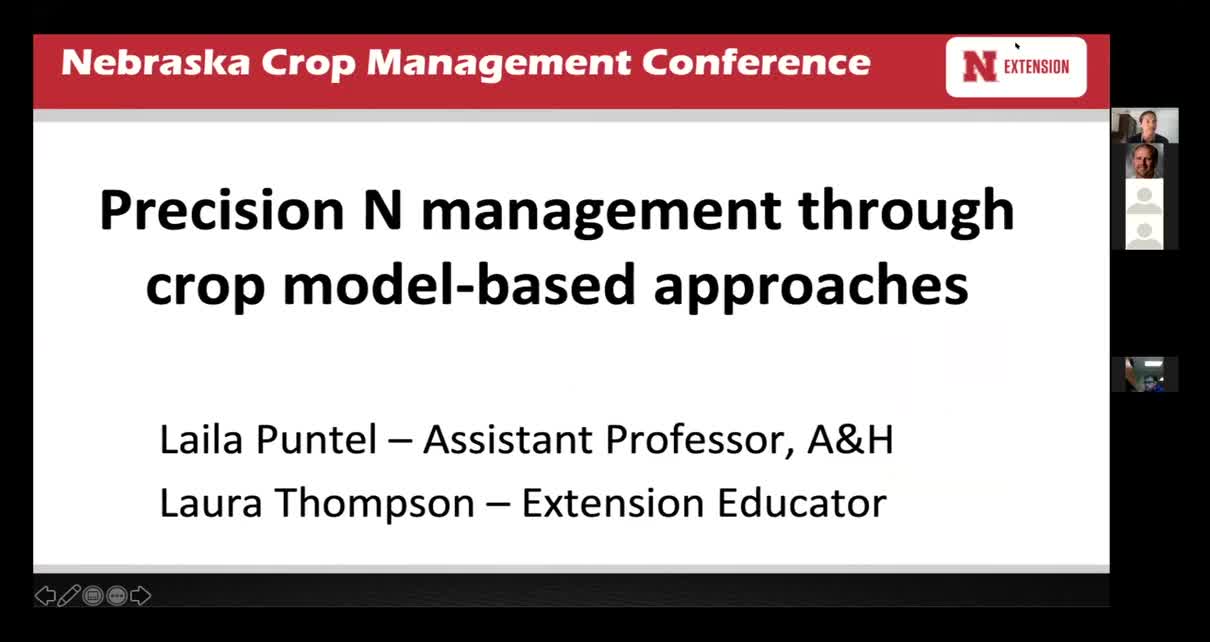 Precision Nitrogen Management Through Sensor and Model Based Approaches