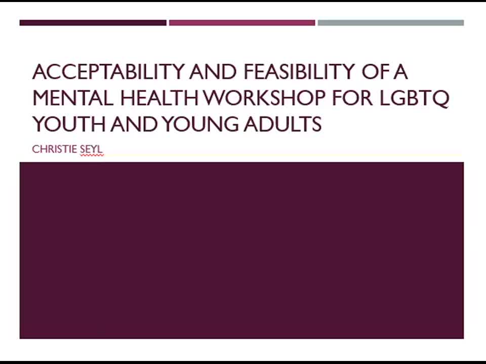 Acceptability and Feasibility of a Mental Health Workshop for LGBTQ Youth and Young Adults