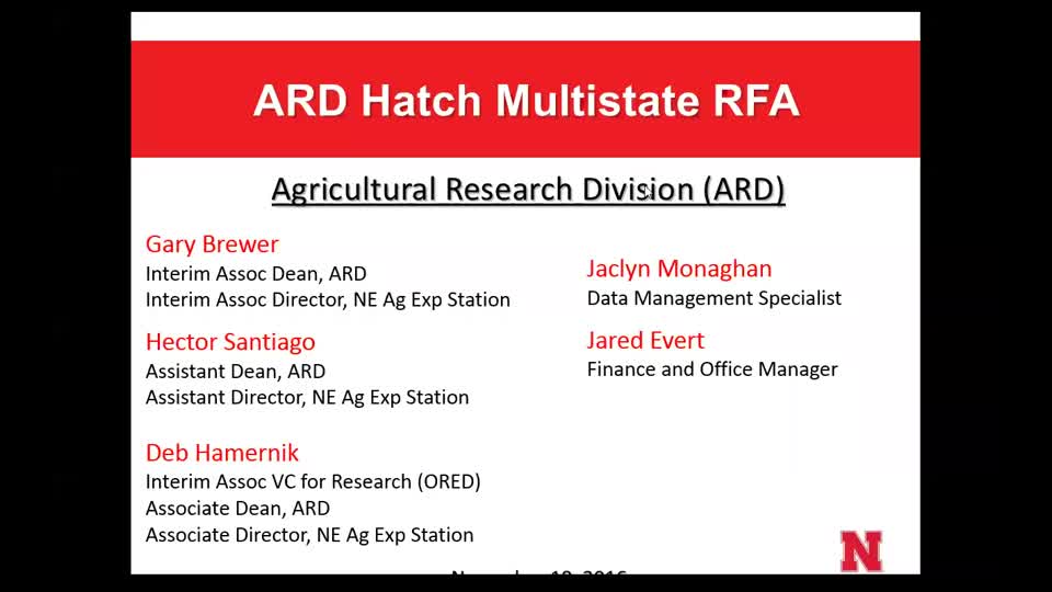 ARD Hatch Multistate RFA