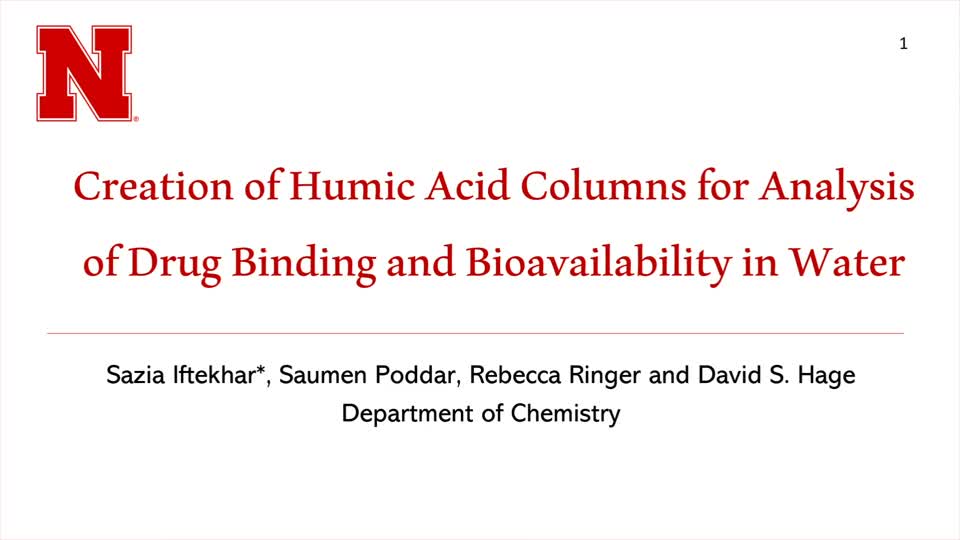 Creation of Humic Acid Columns for Analysis of Drug Binding and Bioavailability in Water