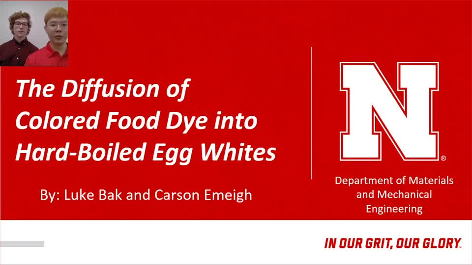 The Diffusion of Colored Food Dye into Hard-Boiled Egg Whites