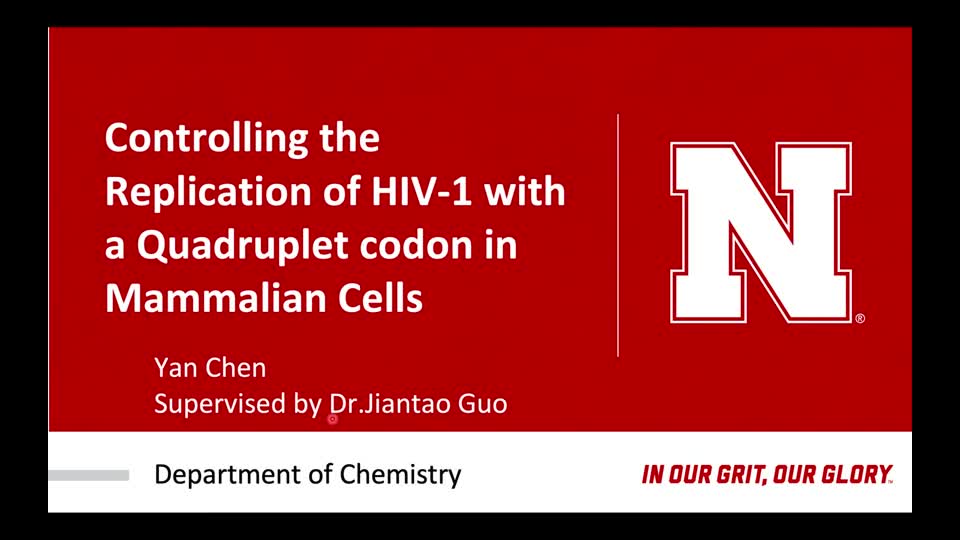 Controlling the replication of HIV-1 with a quadruplet codon in mammalian cells