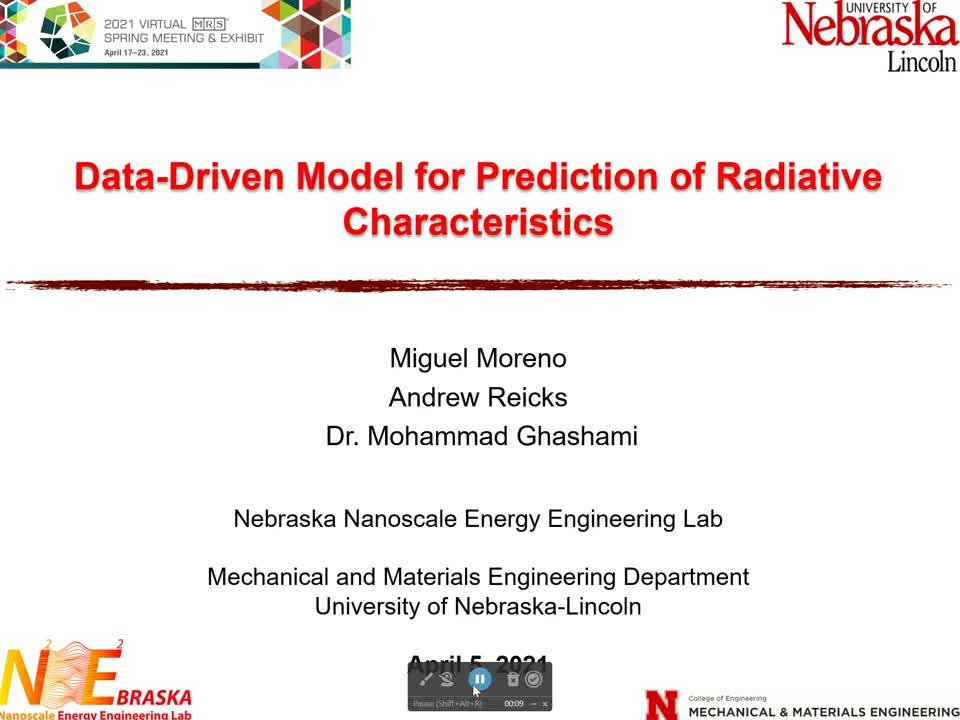 Data-Driven Model for Prediction of Radiative Characteristics