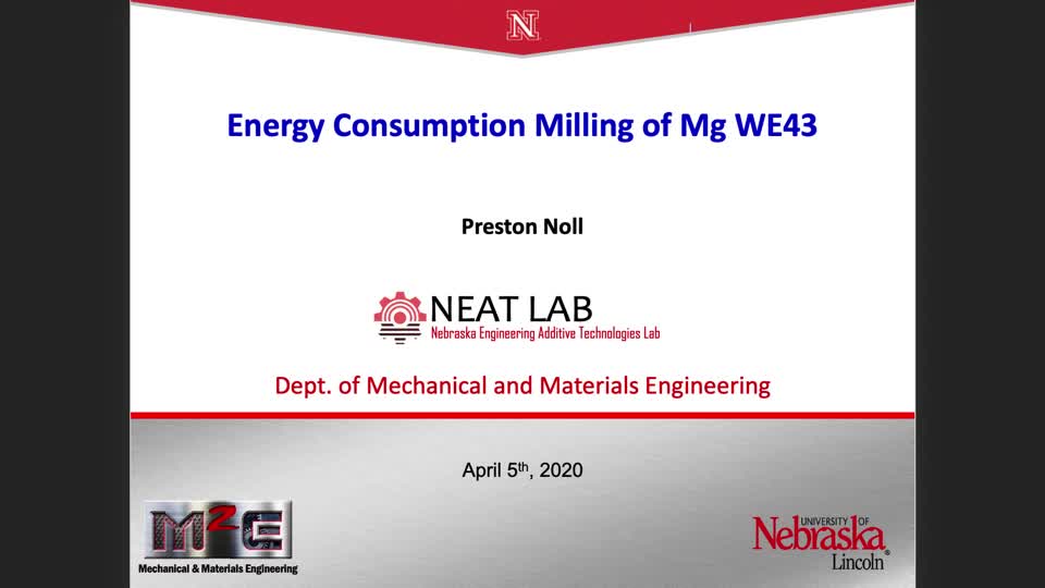 Energy consumption during milling of additively manufactured Mg WE43