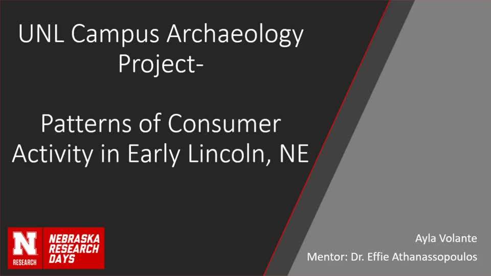 Patterns of Consumer Activity in early Lincoln, Nebraska