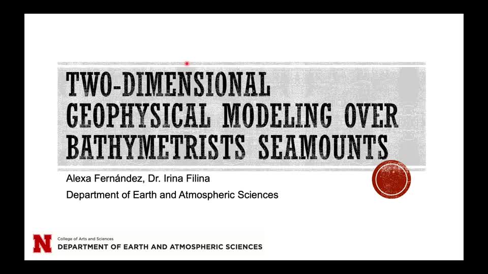 Two-Dimensional Geophysical Modeling Over Bathymetrists Seamounts