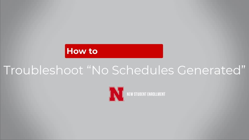 How to Troubleshoot "No Schedules Generated"