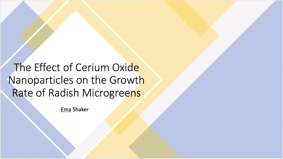 The Effect of Cerium Oxide Nanoparticles on the Growth Rate of Radish Microgreens