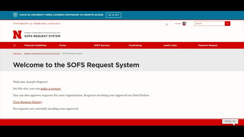SOFS Payment Request System Tutorial