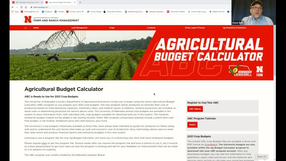 TAPS Ag Budget Calculator overview
