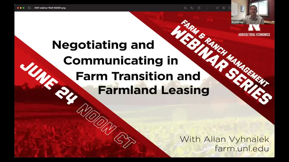 Negotiation and Communications in Farm Transition and Farmland Leasing (June 24, 2021 Webinar)