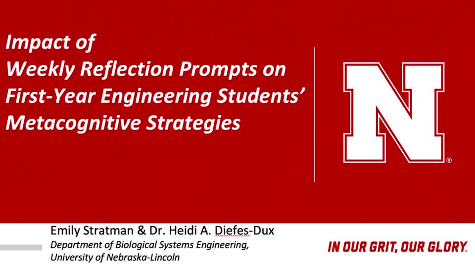 Impact of Weekly Reflection Prompts on First-Year Engineering Students' Metacognitive Strategies