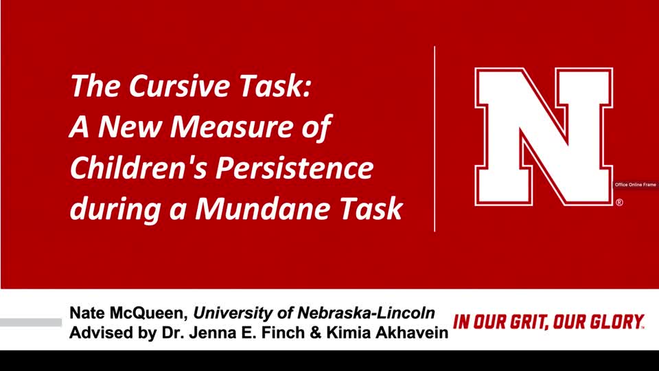 The Cursive Task: A New Measure of Children's Persistence during a Mundane Task