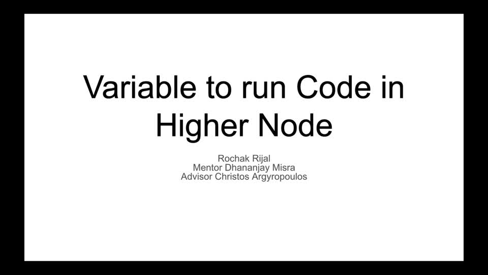 Variable to run Code in Higher Node